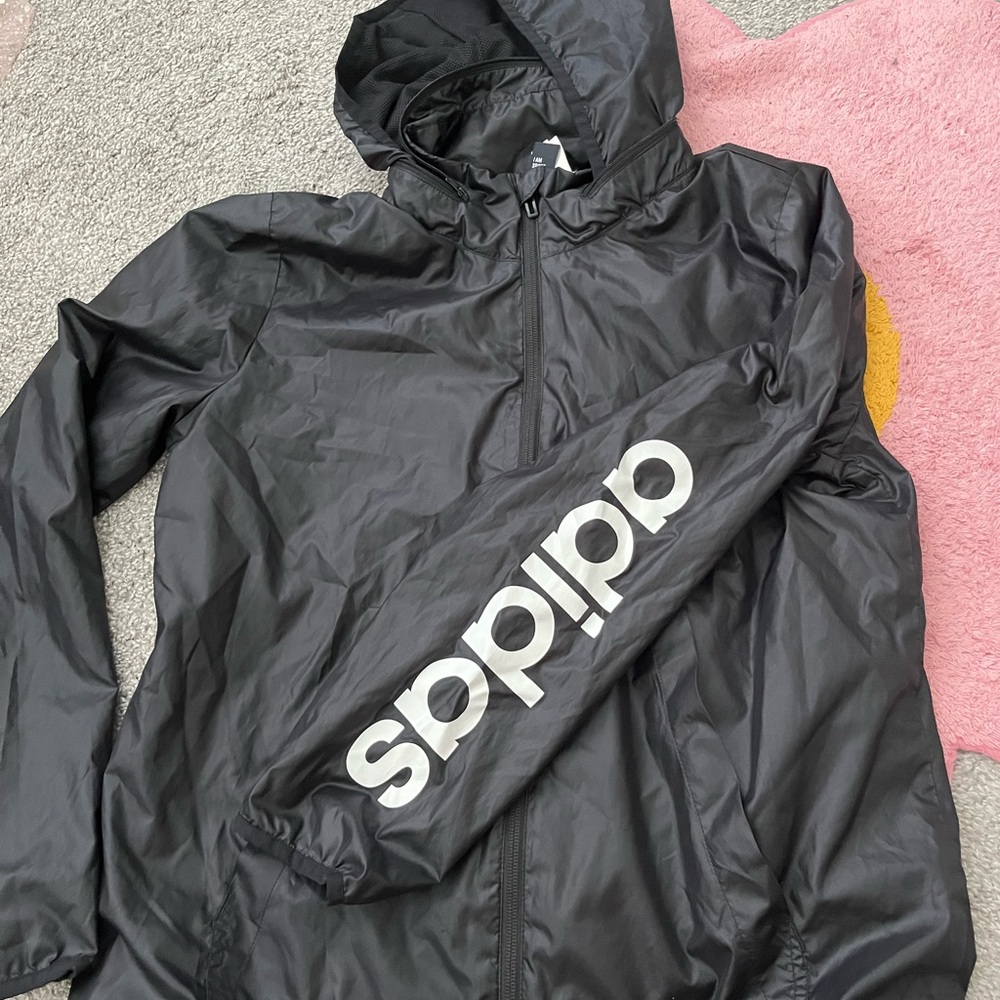 Adidas black windbreaker